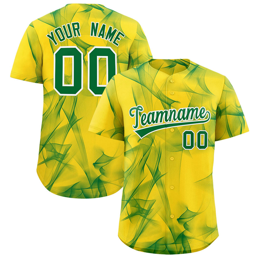 Custom Gold Fumes Graffiti Pattern Baseball Jersey | BuyFootballJersey