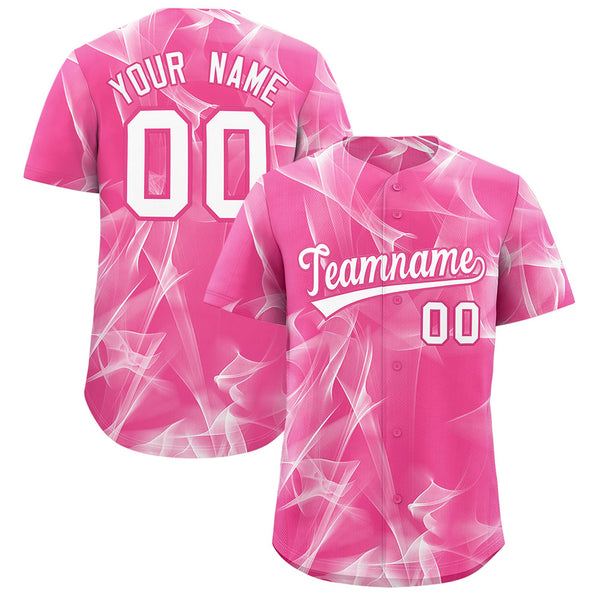 Custom Pink Fumes Graffiti Pattern Baseball Jersey | BuyFootballJersey