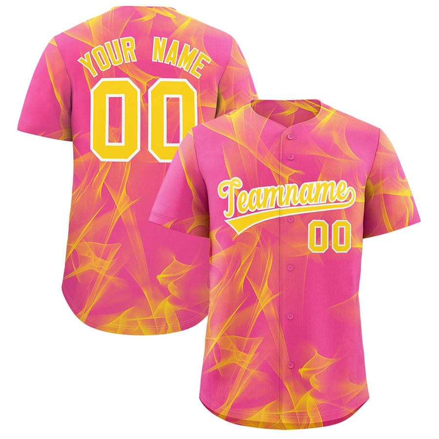 Custom Pink Fumes Graffiti Pattern Baseball Jersey | BuyFootballJersey