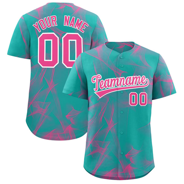 Custom Aqua Fumes Graffiti Pattern Baseball Jersey | BuyFootballJersey