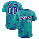 Custom Aqua Fumes Graffiti Pattern Baseball Jersey | BuyFootballJersey