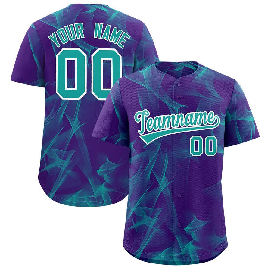 Custom Purple Fumes Graffiti Pattern Baseball Jersey | BuyFootballJersey