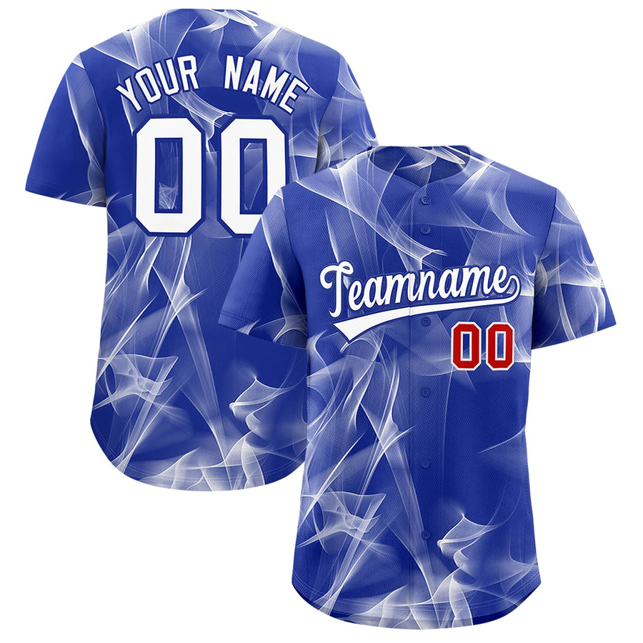 Custom Royal Fumes Graffiti Pattern Baseball Jersey | BuyFootballJersey