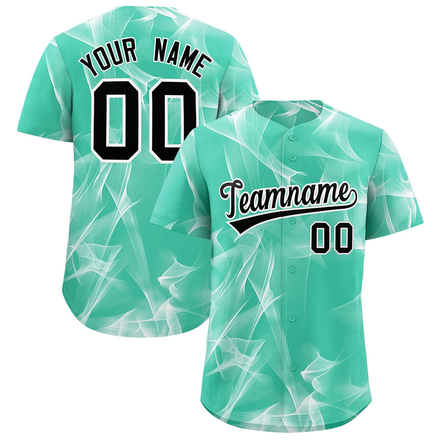 Custom Bright Green Fumes Graffiti Pattern Baseball Jersey | BuyFootballJersey