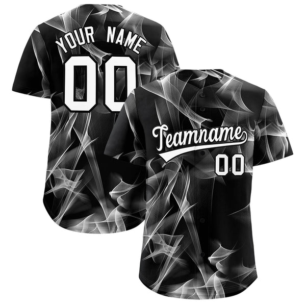 Custom Black Fumes Graffiti Pattern Baseball Jersey | BuyFootballJersey