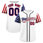 Custom White American Flag Design Personalized Baseball Jersey | BuyFootballJersey