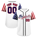 Custom White American Flag Design Personalized Baseball Jersey | BuyFootballJersey