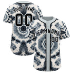 Custom Silver Tie-Dye Graffiti Pattern Baseball Jersey | BuyFootballJersey