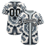 Custom Silver Tie-Dye Graffiti Pattern Baseball Jersey | BuyFootballJersey