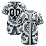 Custom Silver Tie-Dye Graffiti Pattern Baseball Jersey | BuyFootballJersey