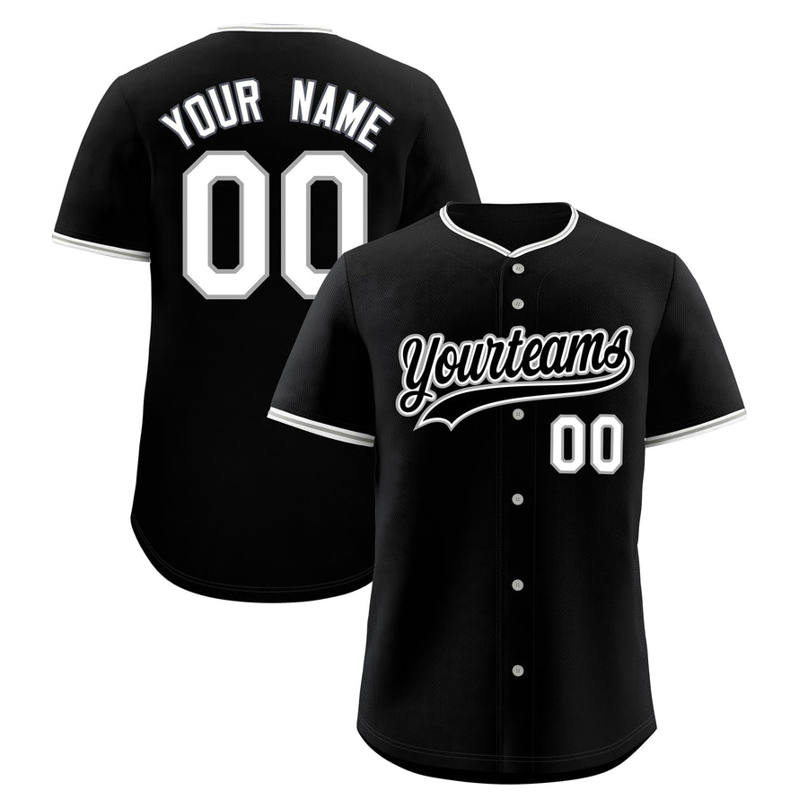 Custom Black Gray White Classic Style Stitched Sports Uniform For Men Women Youth Personalized Quick Dry Baseball Jersey | BuyFootballJersey