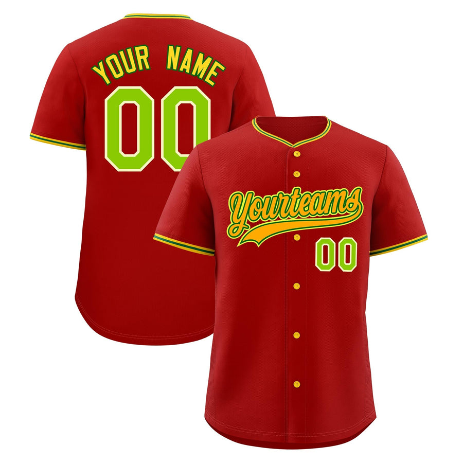 Custom Red Light Green Gold Classic Style Stitched Sports Uniform For Men Women Youth Personalized Quick Dry Baseball Jersey | BuyFootballJersey