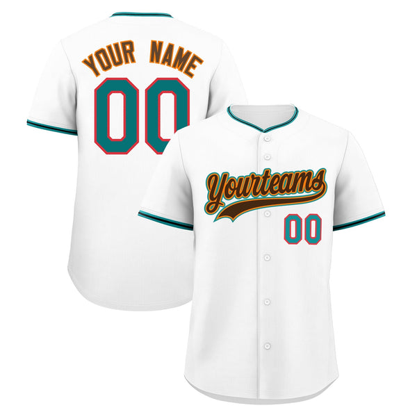 Custom White Black Teal Classic Style Stitched Sports Uniform For Men Women Youth Personalized Quick Dry Baseball Jersey | BuyFootballJersey