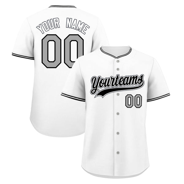 Custom White Black Gray Classic Style Stitched Sports Uniform For Men Women Youth Personalized Lightweight Baseball Jersey | BuyFootballJersey
