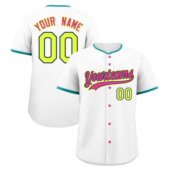 Custom White Fluorescent Green Midnight Blue Classic Style Stitched Sports Uniform For Men Women Youth Personalized Quick Dry | BuyFootballJersey