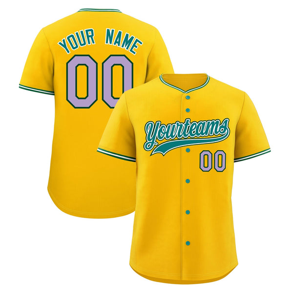 Custom Yellow White Green Classic Stitched Baseball Sports Uniform Personalized For Teams | BuyFootballJersey