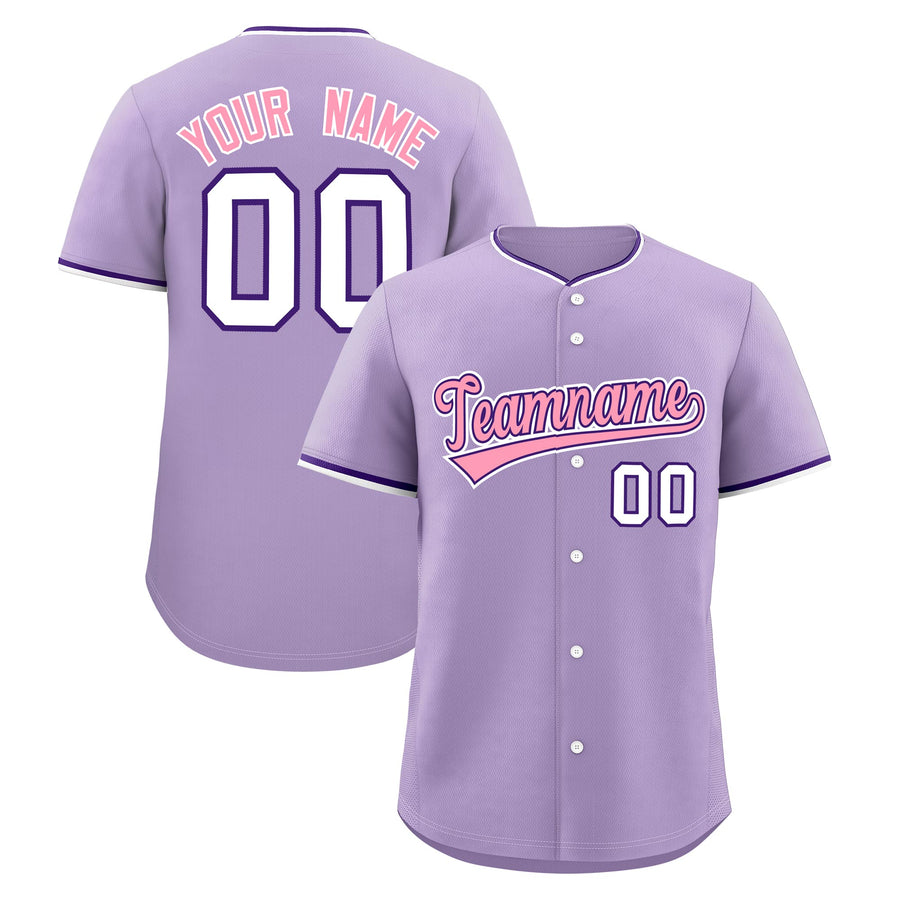Custom Light Purple White Purple Classic Style Stitched Sports Uniform For Men Women Youth Personalized Quick Dry Baseball Jersey | BuyFootballJersey