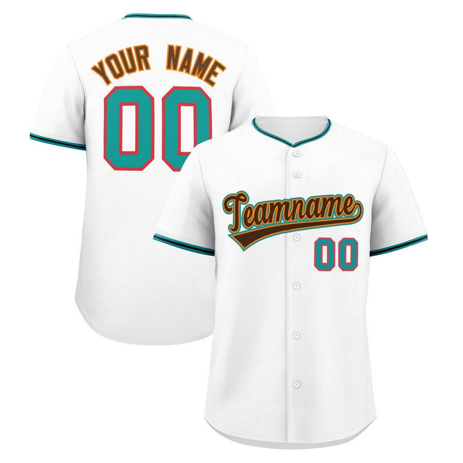 Custom White Black Teal Classic Style Stitched Sports Uniform For Men Women Youth Personalized Quick Dry Baseball Jersey | BuyFootballJersey