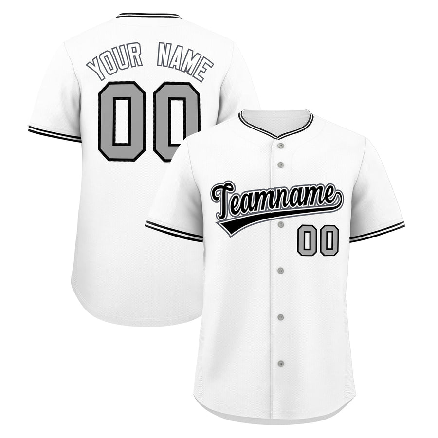 Custom White Black Gray Classic Style Stitched Sports Uniform For Men Women Youth Personalized Lightweight Baseball Jersey | BuyFootballJersey