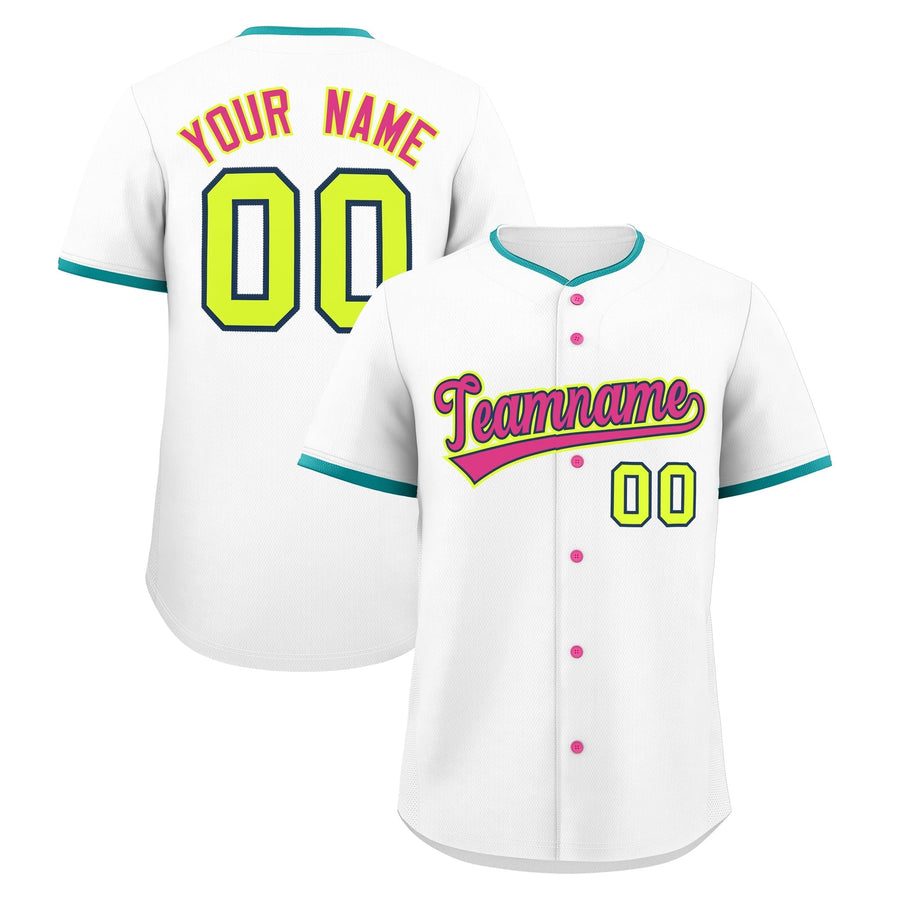Custom White Fluorescent Green Midnight Blue Classic Style Stitched Sports Uniform For Men Women Youth Personalized Quick Dry | BuyFootballJersey