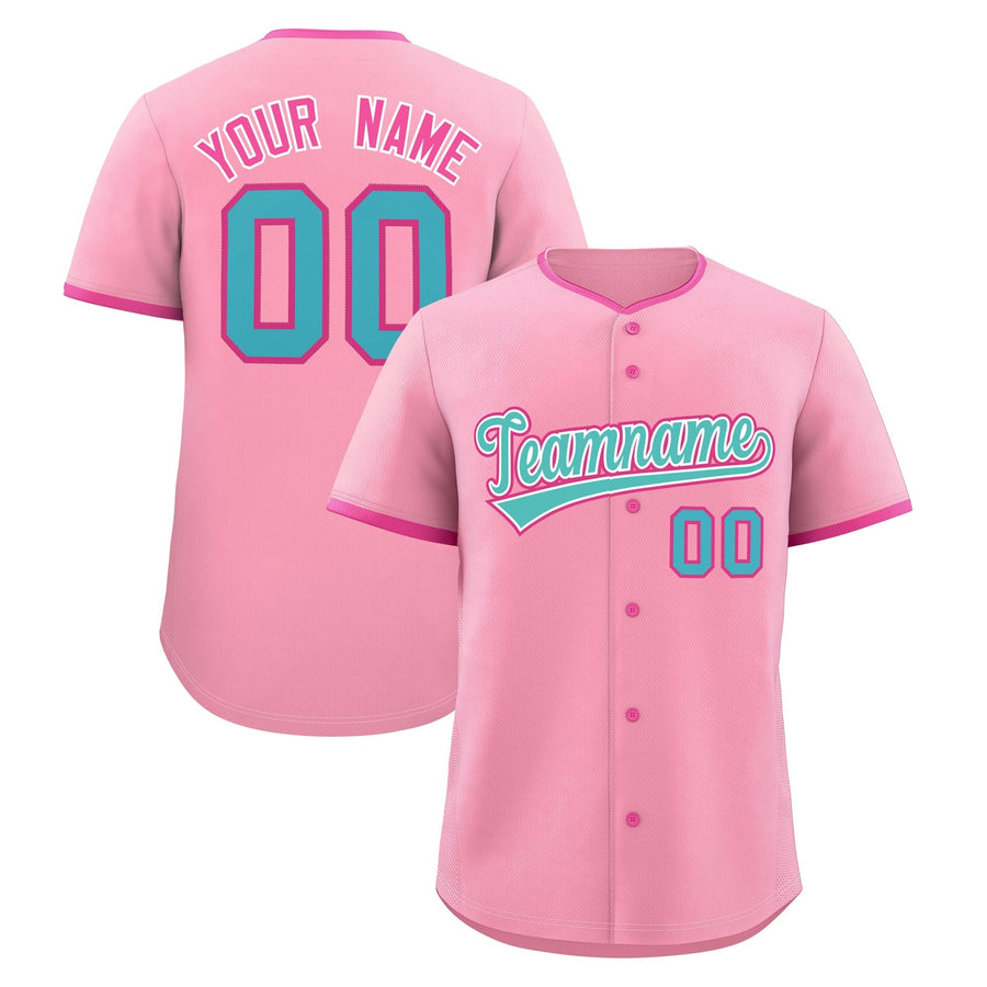 Custom Light Pink Rose Red Teal Classic Style Stitched Sports Uniform For Men Women Youth Personalized Quick Dry Baseball Jersey | BuyFootballJersey