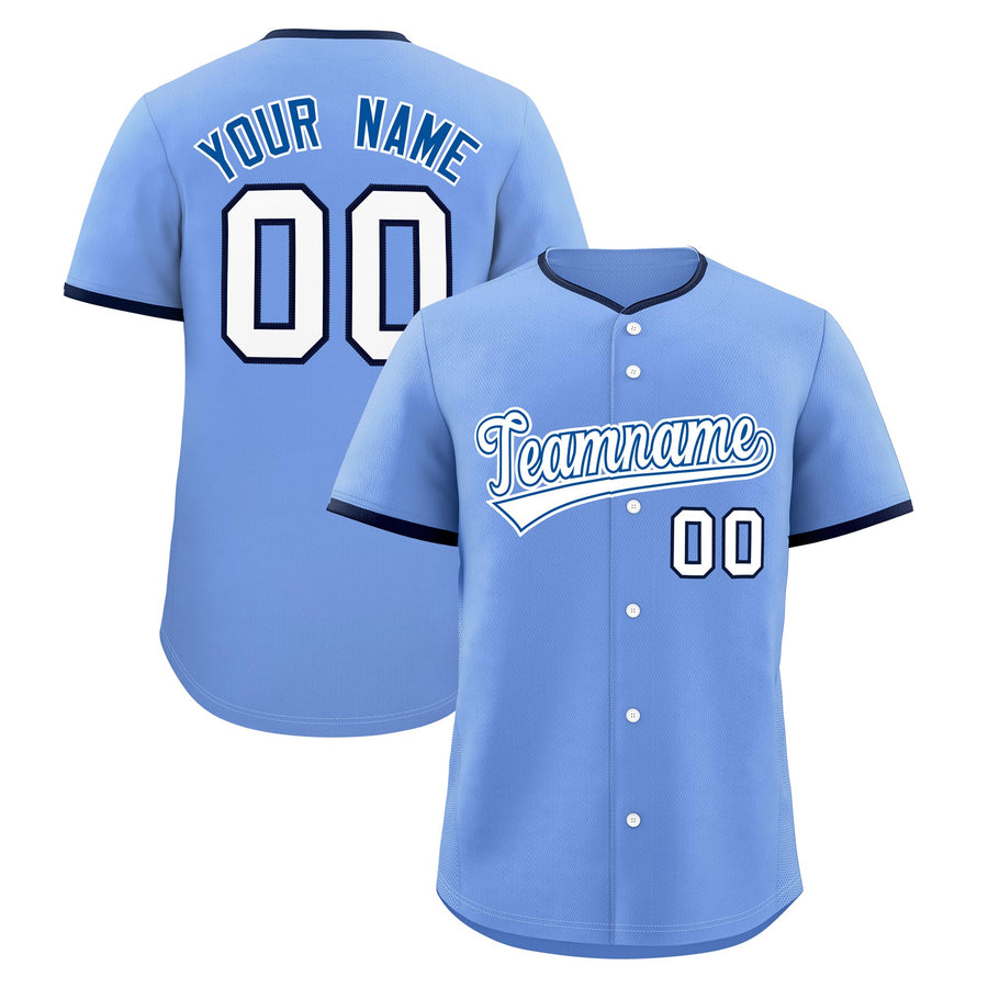 Custom Light Blue White Royal Classic Style Stitched Sports Uniform For Men Women Youth Personalized Lightweight Baseball Jersey | BuyFootballJersey