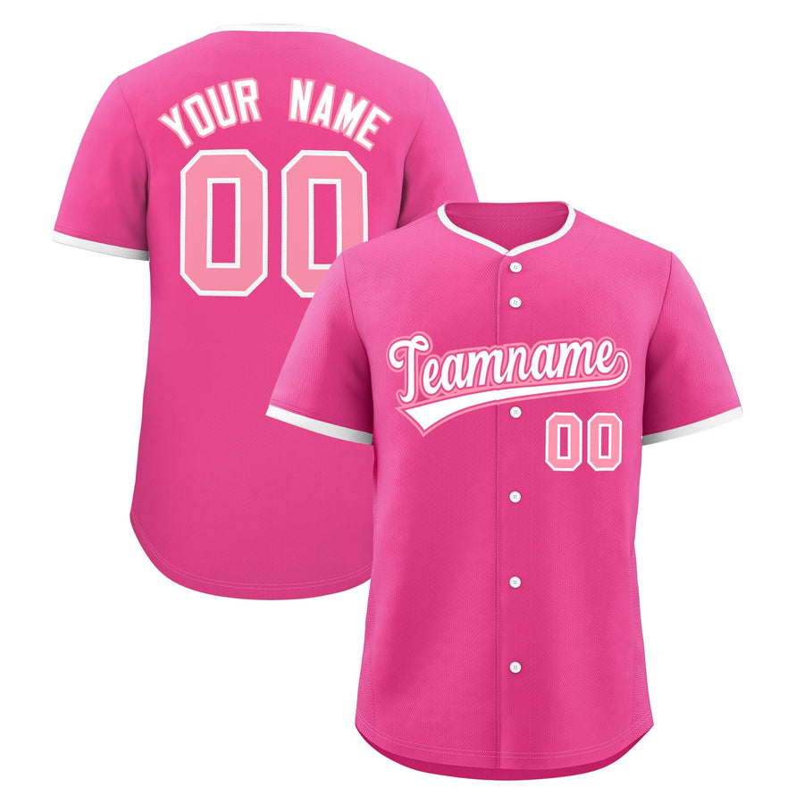 Custom Pink White Light Pink Classic Style Stitched Sports Uniform For Men Women Youth Personalized Lightweight Baseball Jersey | BuyFootballJersey