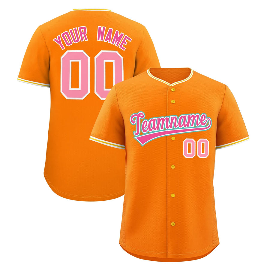 Custom Orange Gold White Classic Style Stitched Sports Uniform For Men Women Youth Personalized Lightweight Baseball Jersey | BuyFootballJersey
