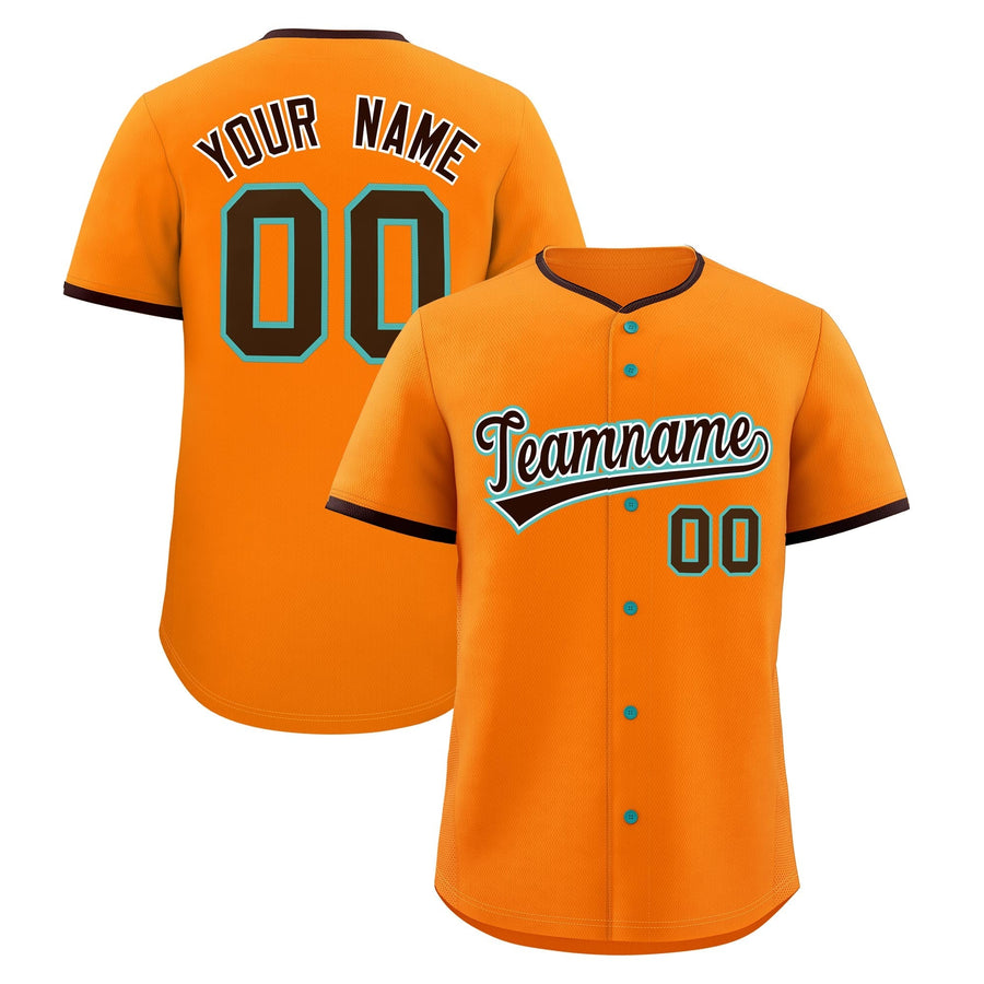 Custom Orange Brown White Classic Stitched Baseball Sports Uniform Personalized For Teams | BuyFootballJersey