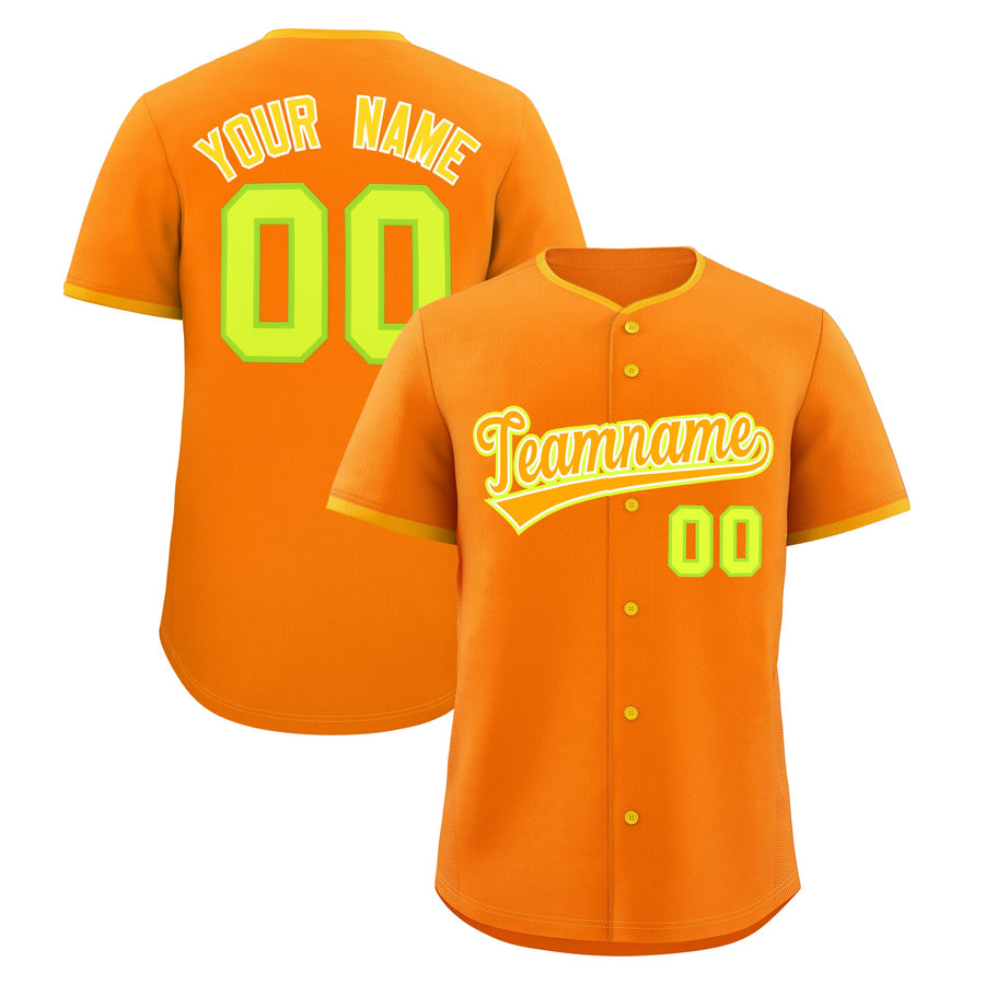 Custom Orange Yellow White Classic Stitched Baseball Sports Uniform Personalized For Teams | BuyFootballJersey