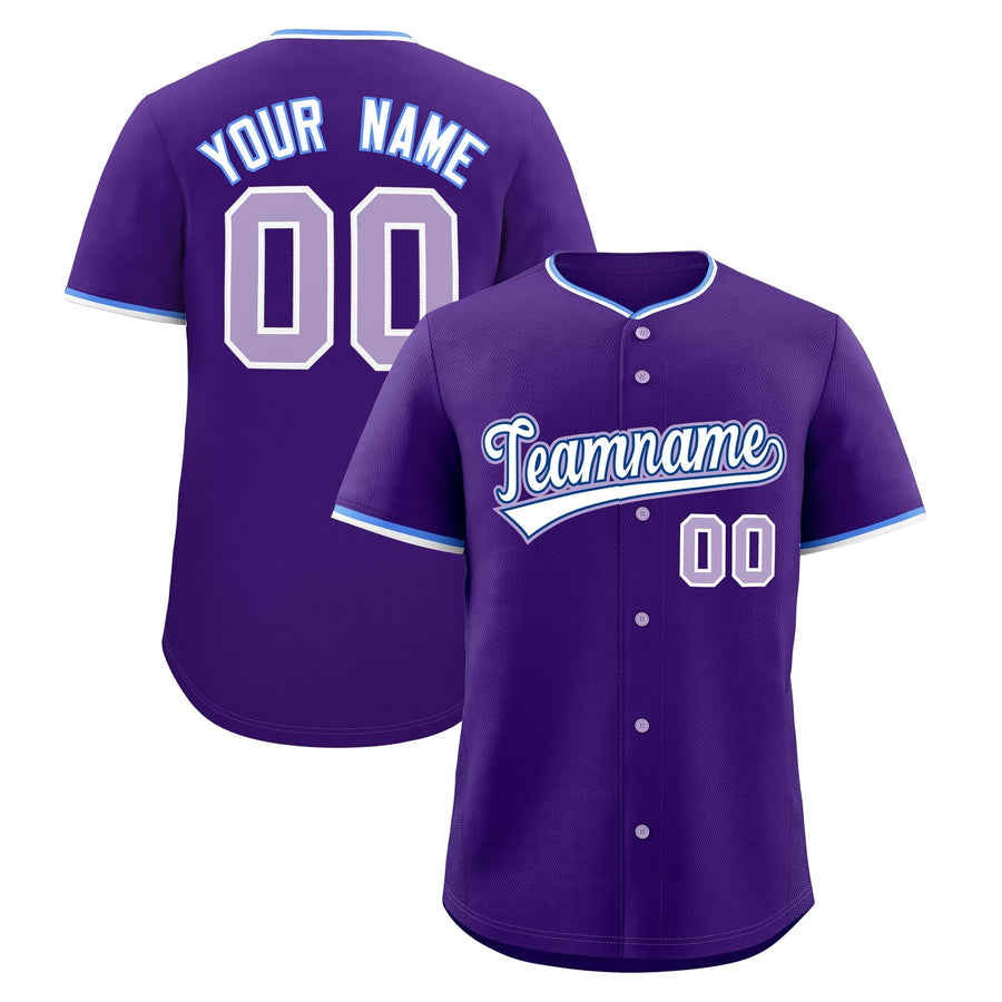 Custom Purple White Royal Classic Stitched Baseball Sports Uniform Personalized For Teams | BuyFootballJersey