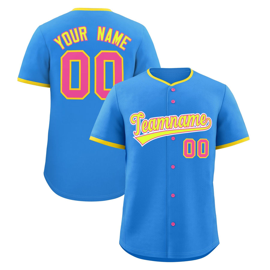 Custom Light Blue Fluorescent Green Pink Classic Style Stitched Sports Uniform For Men Women Youth Personalized Lightweight | BuyFootballJersey