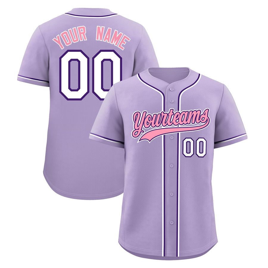Custom Light Purple Baseball Jersey Classic Style Stitched Sports Uniform Personalized For Teams Lightweight | BuyFootballJersey