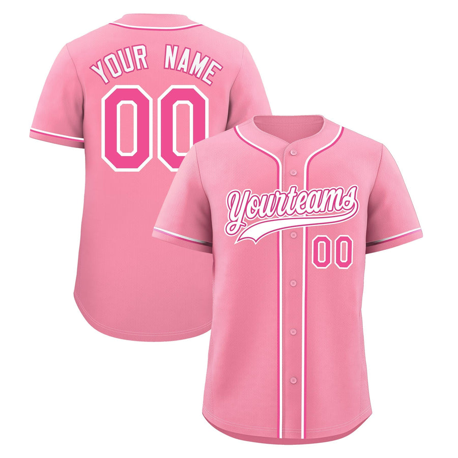 Custom Light Pink Baseball Jersey Classic Style Stitched Sports Uniform Personalized For Teams Quick Dry | BuyFootballJersey