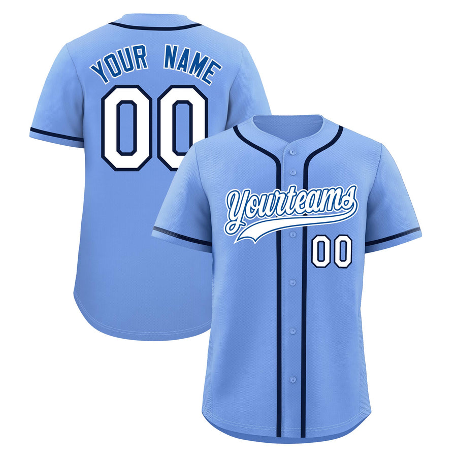 Custom Light Blue Baseball Jersey Classic Style Stitched Sports Uniform Personalized For Teams Quick Dry | BuyFootballJersey