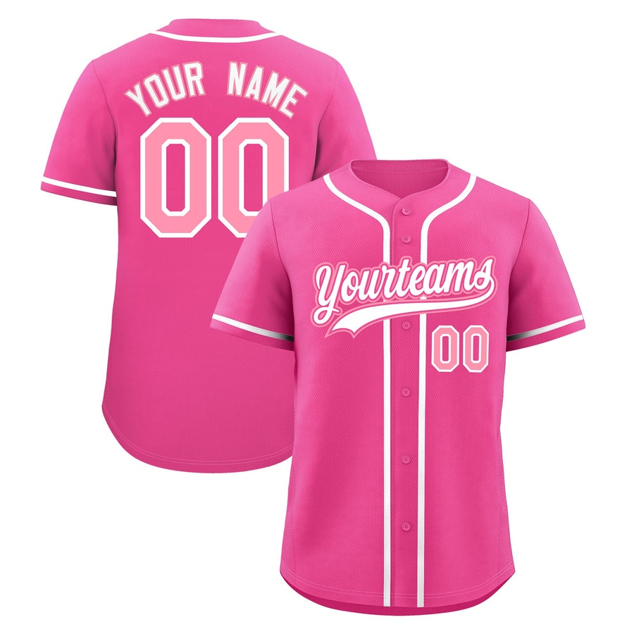 Custom Pink Baseball Jersey Classic Style Stitched Sports Uniform Personalized For Teams Quick Dry | BuyFootballJersey