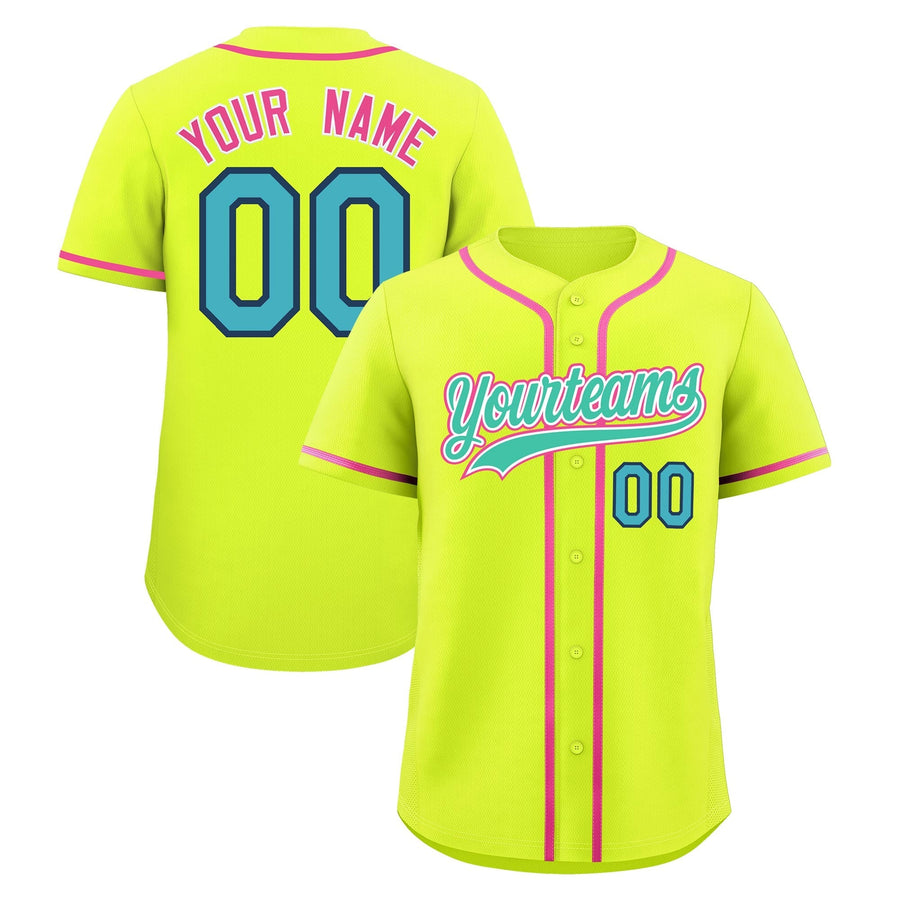 Custom Fluorescent Green Baseball Jersey Classic Style Stitched Sports Uniform Personalized For Teams Quick Dry | BuyFootballJersey