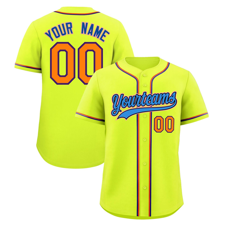 Custom Fluorescent Green Baseball Jersey Classic Style Stitched Sports Uniform Personalized For Teams Quick Dry | BuyFootballJersey