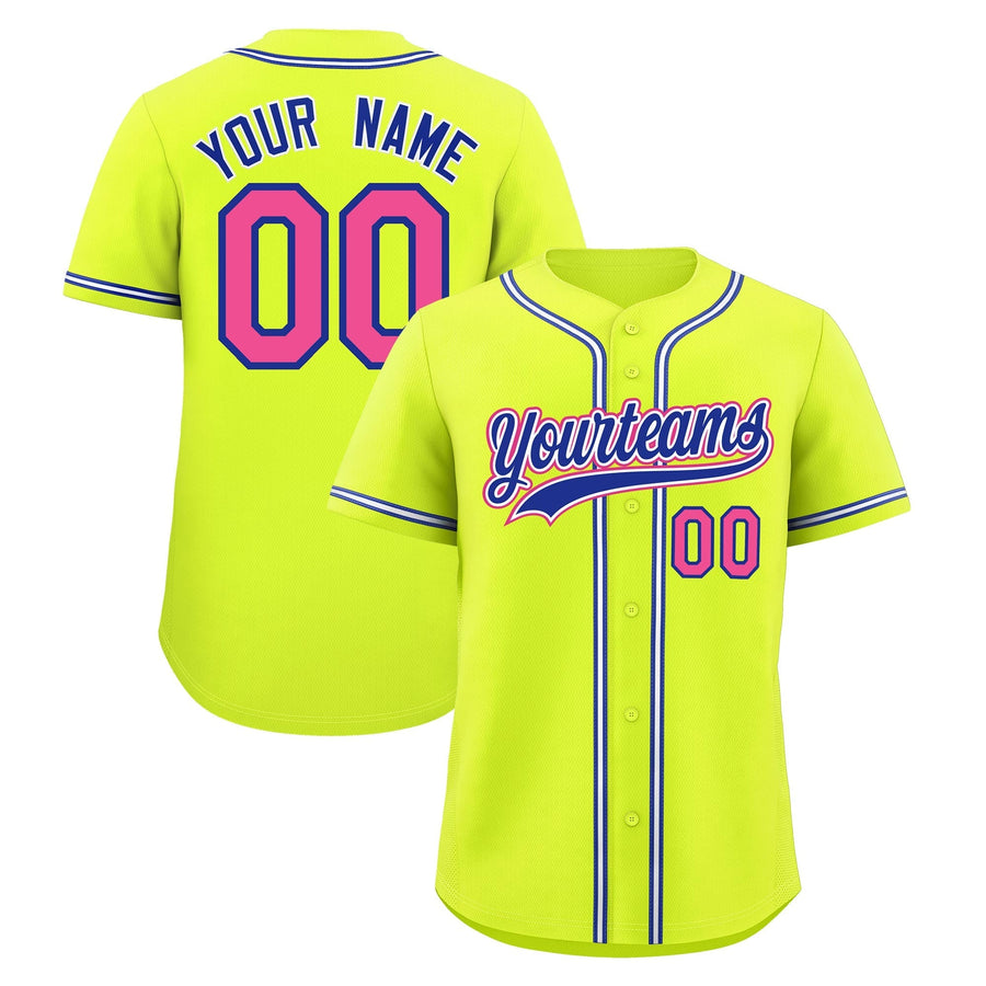 Custom Fluorescent Green Baseball Jersey Classic Style Stitched Sports Uniform Personalized For Teams Quick Dry | BuyFootballJersey
