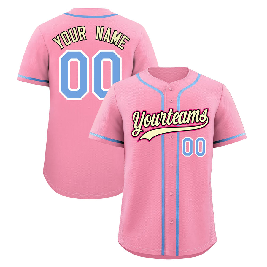 Custom Light Pink Baseball Jersey Classic Style Stitched Sports Uniform Personalized For Teams Lightweight | BuyFootballJersey