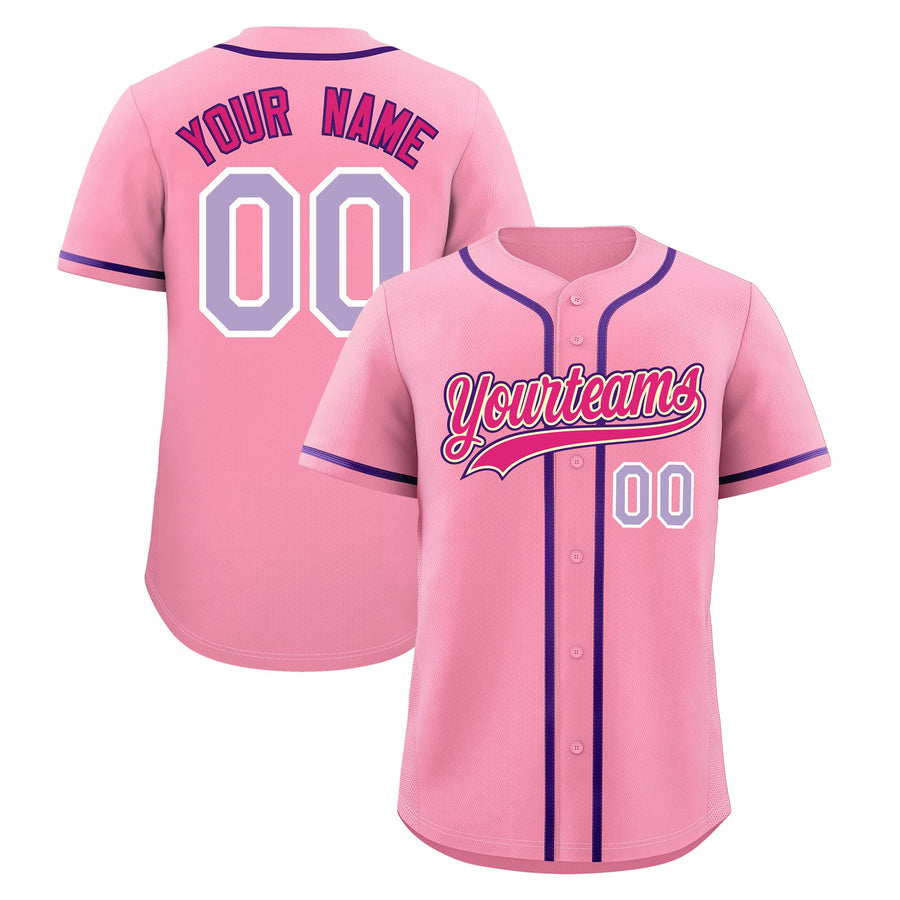 Custom Light Pink Baseball Jersey Classic Style Stitched Sports Uniform Personalized For Teams Lightweight | BuyFootballJersey