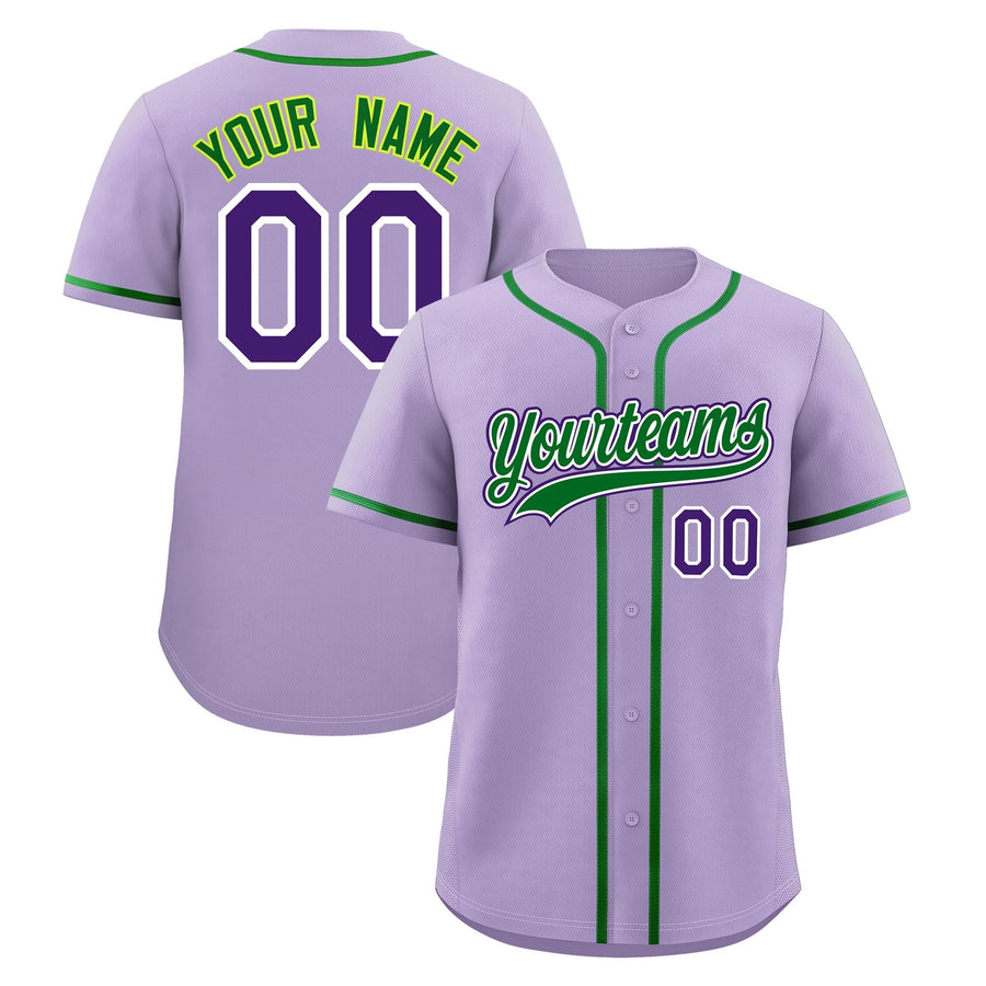Custom Light Purple Baseball Jersey Classic Style Stitched Sports Uniform Personalized For Teams Quick Dry | BuyFootballJersey