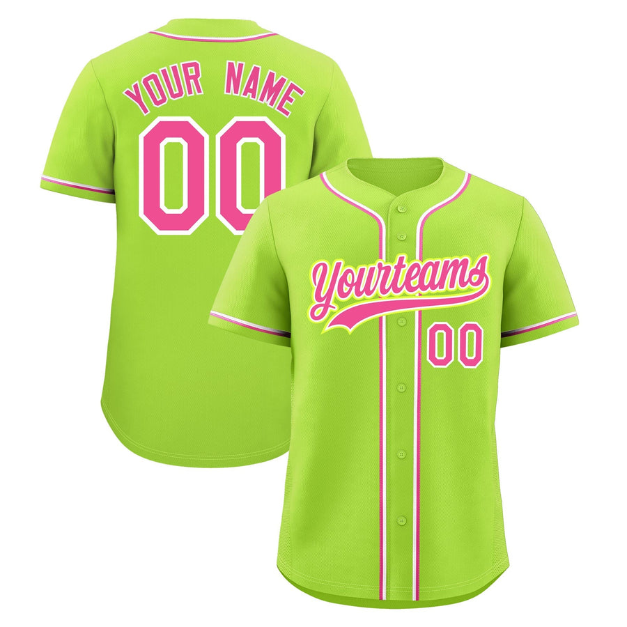Custom Neon Green Baseball Jersey Classic Style Stitched Sports Uniform Personalized For Teams Quick Dry | BuyFootballJersey