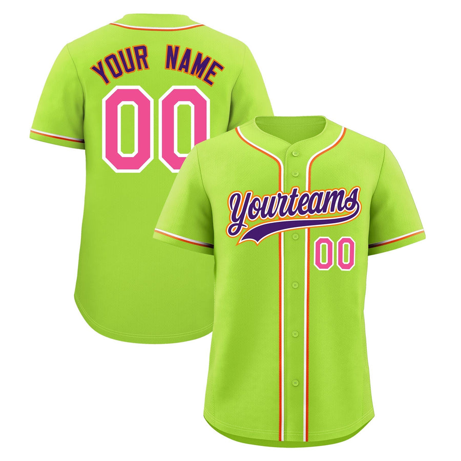 Custom Neon Green Baseball Jersey Classic Style Stitched Sports Uniform Personalized For Teams Lightweight | BuyFootballJersey