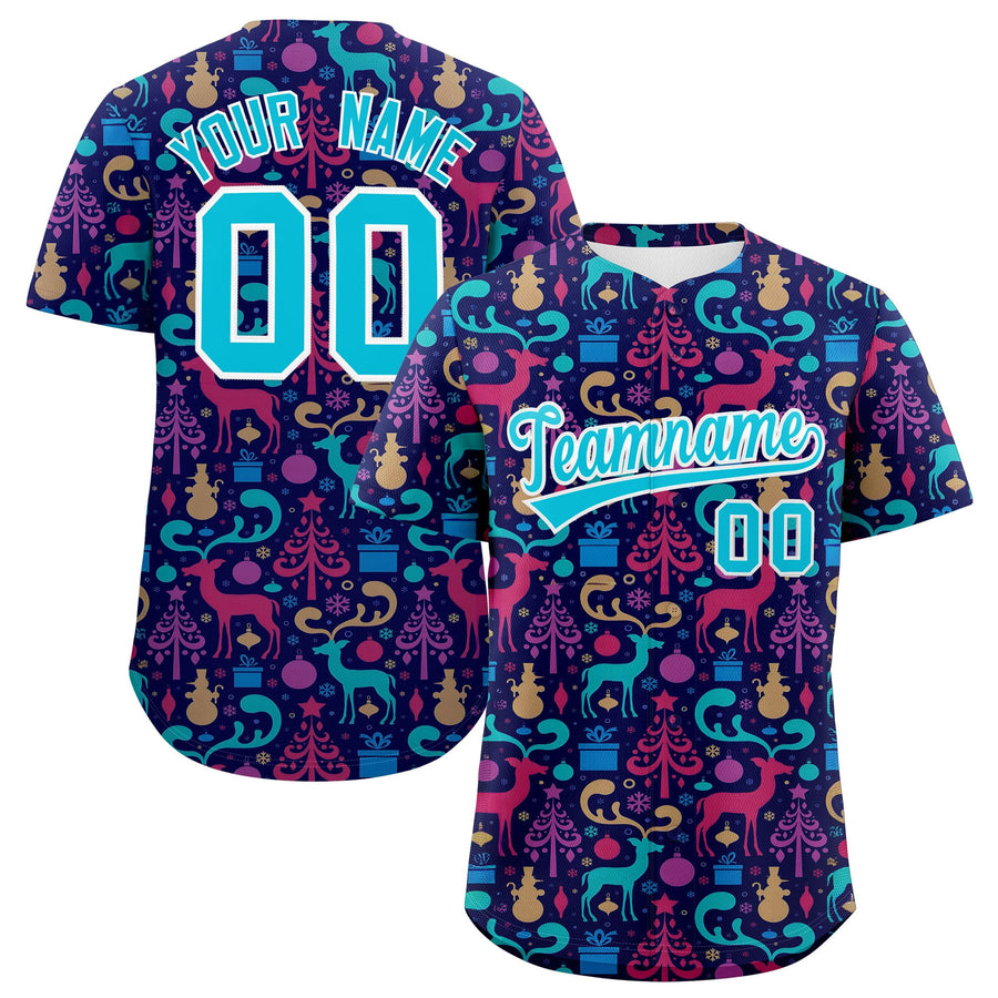 Custom Christmas Graffiti Pattern Baseball Jersey | BuyFootballJersey