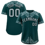 Custom Midnight Green Silver Baroque Style Personalized Baseball Jersey | BuyFootballJersey
