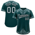 Custom Midnight Green Silver Baroque Style Personalized Baseball Jersey | BuyFootballJersey