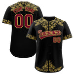 Custom Black Old Gold Baroque Style Personalized Baseball Jersey | BuyFootballJersey