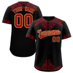 Custom Black Red Baroque Style Personalized Baseball Jersey | BuyFootballJersey