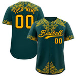 Custom Midnight Green Gold Baroque Style Personalized Baseball Jersey | BuyFootballJersey